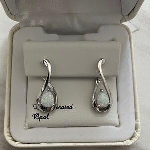 Elegant Silver Opal Earrings